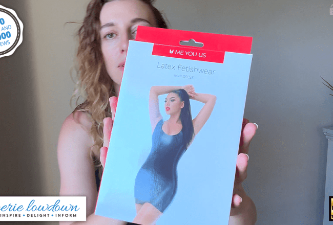 Carly Lundy reviews Me You Us latex fetishwear mini dress