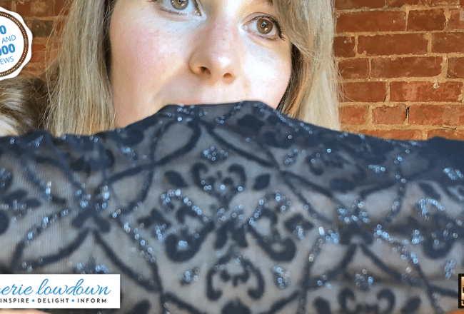 Katie reviews Black Secret patterned crotchless tights